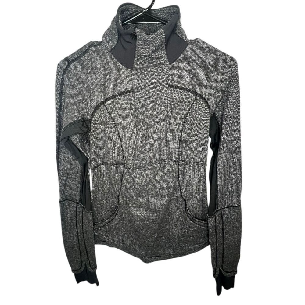 Lululemon Dark Heathered Grey Half Zip Base Runner Jacket
